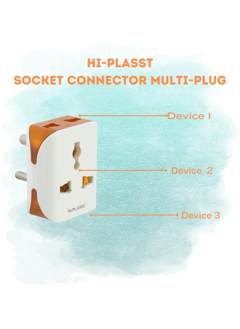 HI PLASST PINS N PLUGS HiPlasst India to UK Plug Adapter UK to India Converter Plug 3pin Multiplug Combo 2 pcs Each for Type G Sockets in UK UAE Singapore Thailand  - Image 5