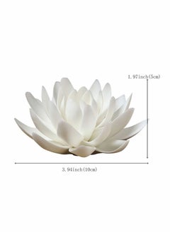 SYOSI Incense Holders Burner, 3.9 Inch Ceramic White Lotus Incense Burner Home Decor Flower Incense Burner Stick Holder for Yoga Studio Living Room Office Teahouse Home Decor  - Image 4