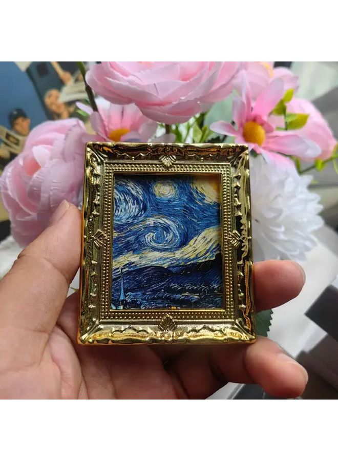 Vintage Starry Night Mini Photo Frame Polished Plastic Vertical Wall Decor Gift - Image 2