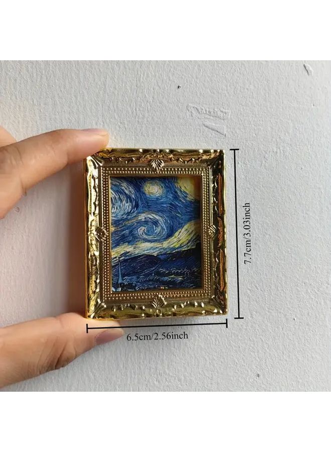 Vintage Starry Night Mini Photo Frame Polished Plastic Vertical Wall Decor Gift - Image 4