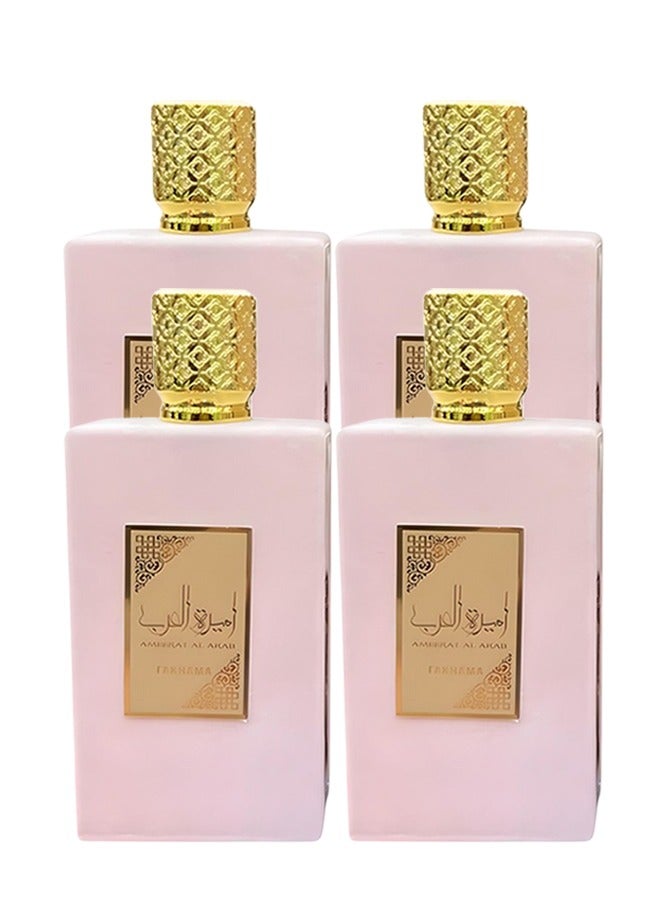 FAKHAMA 4 Pieces Ameerat Al Arab Pink Perfume For Women 100ml EDP - Image 1