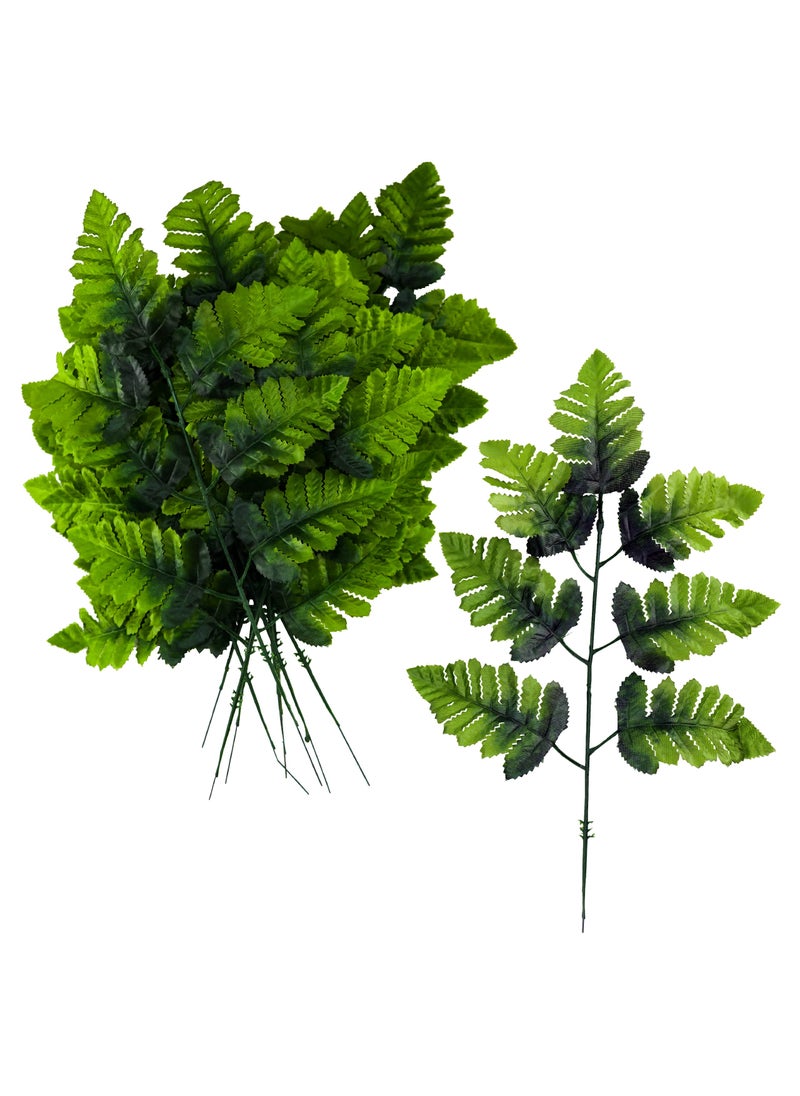 Iconikal Iconikal 24Pack Artificial Silk Leather Leaf Fern Fronds 16Inch Wedding Dcor Floral Accents 