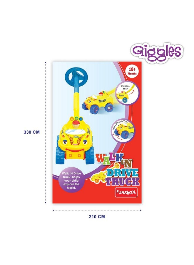 giggles L Giggles - Walk N Drive Truck, Push And Pull Toy For Kids, Steering Wheel Toy, Encourages Walking And Pretend Play, 18 Months & Above, Infant And Preschool Toys, Multicolour - Image 2