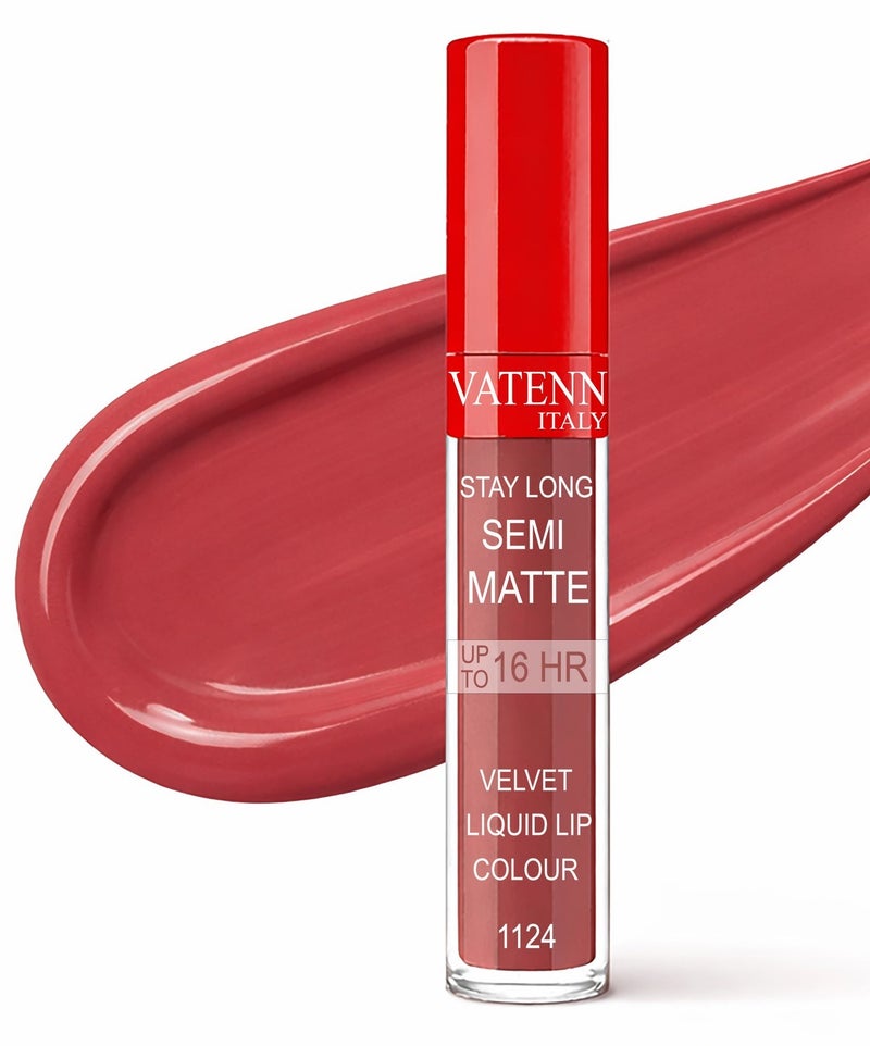 فاتن إيطاليا Stay Long Semi Matte Velvet Liquid lip color 1124 - Image 1