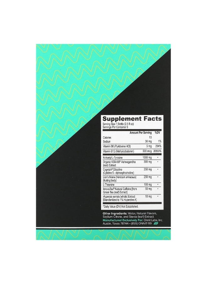Onnit - Onnit, Alpha Brain Focus Shot, Tropical, 6 Bottles, 2.5 fl oz (75 ml) Each - Image 1