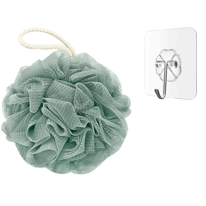 SUAKE Loofah for Bathing – Loofah Scrub Sponge & Body Exfoliator for Men & Women | Soft Shower Loofah with Hanging Handle & Wall Hook – Gentle Bathing Puff - Image 1