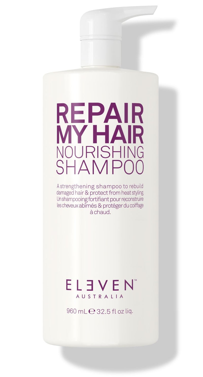 ELEVEN AUSTRALIA Repair My Hair Nourishing Shampoo for Women & Men - Sulfate Free Shampoo, Hydrating & Gentle, Strengthens Dry & Damaged Hair, Provides Deep Moisture, Color Safe Formula - 32.5 fl oz - Image 1