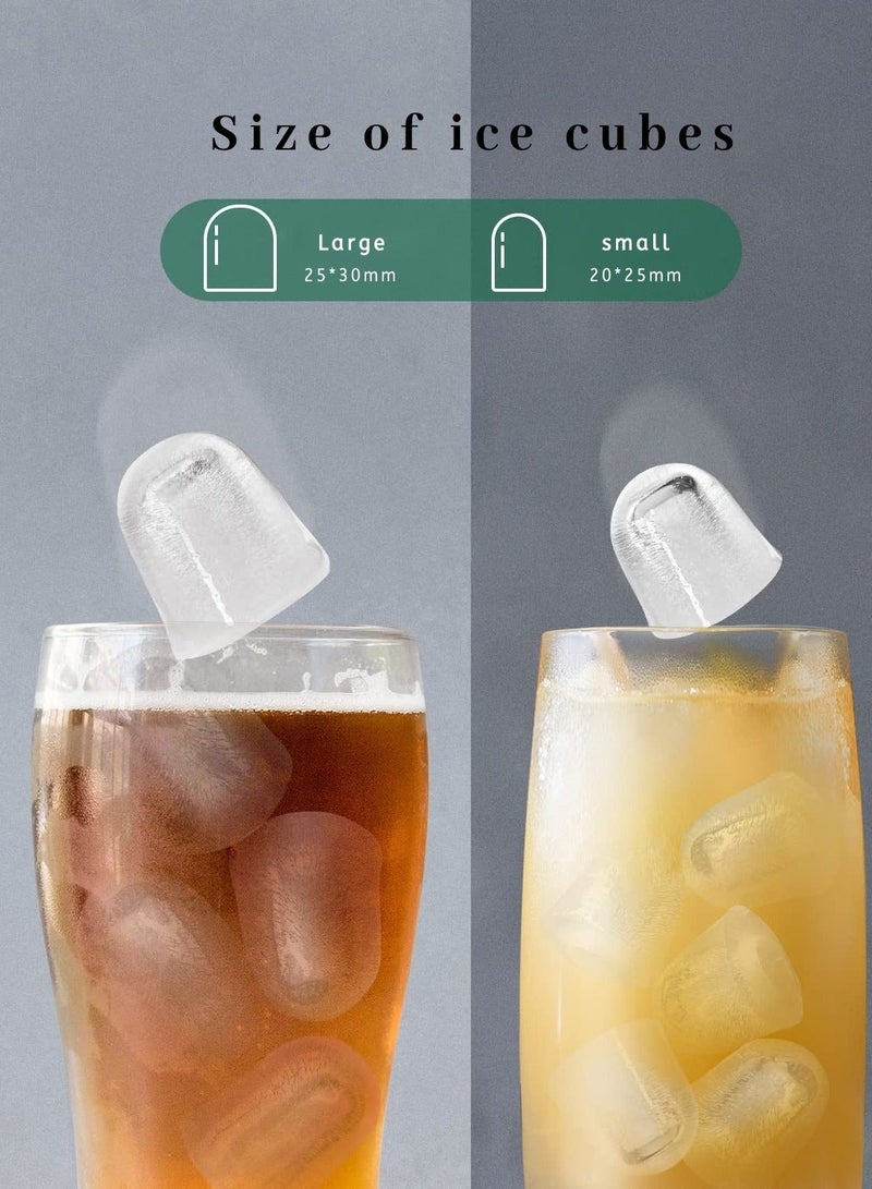 دراكسون صانعة الثلج دراكسون الفاخرة من الستانلس ستيل – إنتاج 12 كجم خلال 24 ساعة، 9 مكعبات ثلج في 8 دقائق، خزان مياه 1.3 لتر، مؤشر LED، محرك 110 واط، باللون الفضي - Image 3