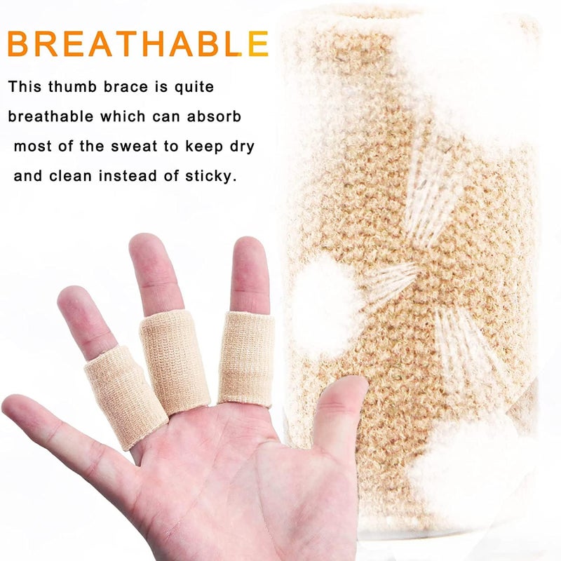 Feora9X 10 Pcs. Finger Sleeve Protector Adjustable Pain Relief Thumb Brace Support Elastic Compression Protector for Relieving Pain, Arthritis,Trigger Finger, Playing Sports|Finger Support - (BEIGE) - Image 3