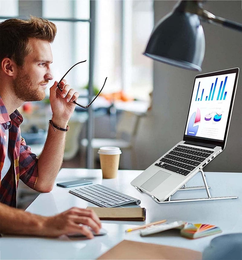 SENONJA This Foldable Ergonomic Six Angle Adjustable Aluminium Portable Tabletop LaptopDesktop Riser Stand Holder Is Compatible With All Notebook Computers Including MacBook HP Dell Lenovo Other - Image 2