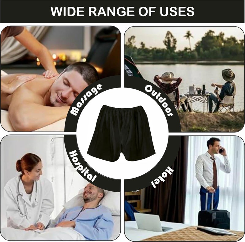 C-Cure Disposable Bermuda Shorts for Men & Boys Pack of 10 | Non Woven Exam Shorts with Elastic Waistband | Use & Throw Patient Wear for Hospital, Spa, Salon, Steam Bath | Lightweight Hygiene - Black - Image 5