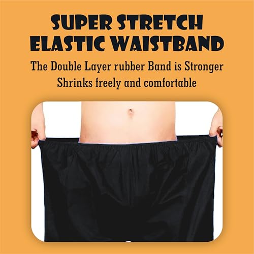 C-Cure Disposable Bermuda Shorts for Men & Boys Pack of 10 | Non Woven Exam Shorts with Elastic Waistband | Use & Throw Patient Wear for Hospital, Spa, Salon, Steam Bath | Lightweight Hygiene - Black - Image 3