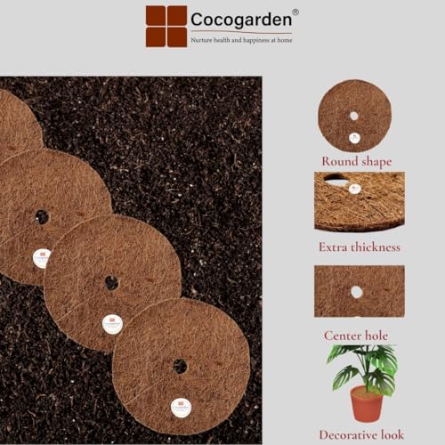 Cocogarden Coco Coir Fiber Mulch Mat Moisture & Weed Control for Plants (12 inch, Pack of 10) - Image 4