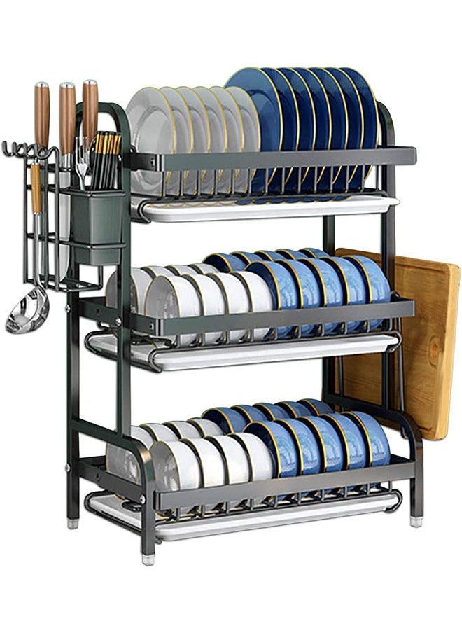 Dish Drying Rack,3 Tier Dish Rack Rust-Resistant Dish Drainer Rack with Removable Drainboard & Cutting Board Holder Large Capacity Dish Drying Stand for Kitchen Counter Organizer Storage - pzsku/Z1277114B31E6A4AAC778Z/45/_/1705117603/0201f0f1-bc60-44b5-976d-2d2251562ba2