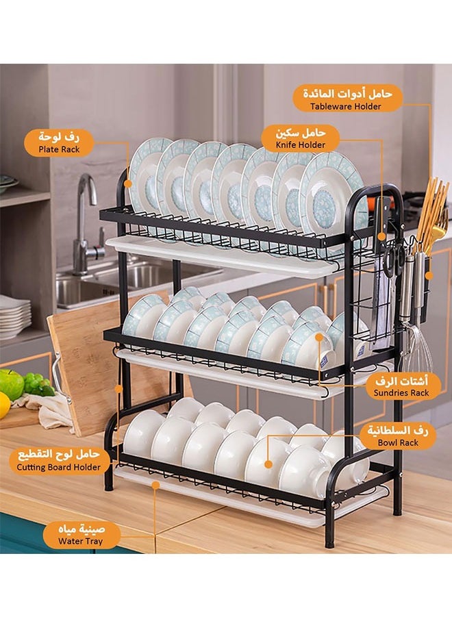 Dish Drying Rack,3 Tier Dish Rack Rust-Resistant Dish Drainer Rack with Removable Drainboard & Cutting Board Holder Large Capacity Dish Drying Stand for Kitchen Counter Organizer Storage - pzsku/Z1277114B31E6A4AAC778Z/45/_/1705120045/ef3e8e4b-d764-4e16-9e15-502e53ae7a6f