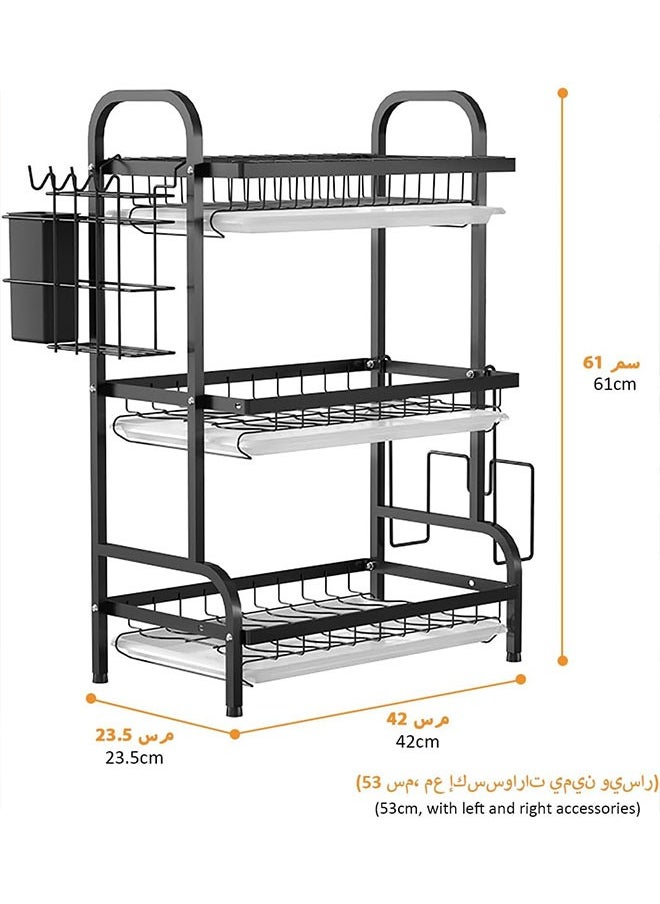 Dish Drying Rack,3 Tier Dish Rack Rust-Resistant Dish Drainer Rack with Removable Drainboard & Cutting Board Holder Large Capacity Dish Drying Stand for Kitchen Counter Organizer Storage - pzsku/Z1277114B31E6A4AAC778Z/45/_/1705120046/10a6ec40-f741-4476-8760-16802559b84a