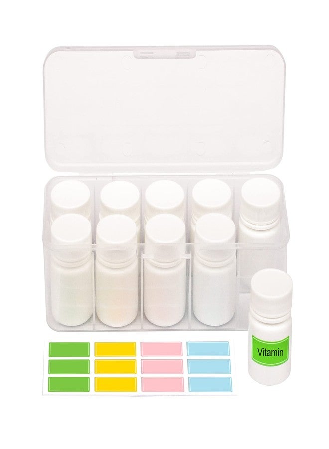ePizdiz Small Plastic Empty Pill Bottle with Caps Labels for Travel Medicine Bottle Organizer Vitamin Container,10pcs(25ml - Image 1