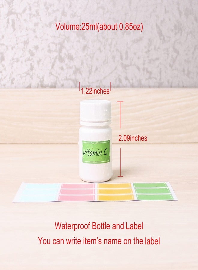 ePizdiz Small Plastic Empty Pill Bottle with Caps Labels for Travel Medicine Bottle Organizer Vitamin Container,10pcs(25ml - Image 3