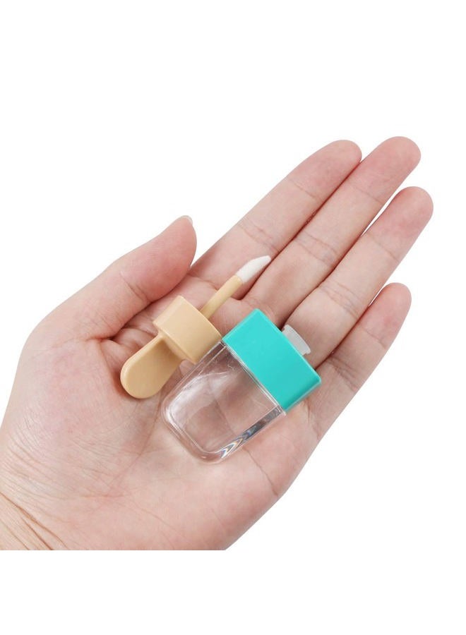 JOLLYSTYLE 15PCS Lip Gloss Tubes - Pink Green Blue Ice Cream Shape Lip Gloss Containers Empty - Refillable Clear Lipgloss/Lip Balm Containers for Girls Women DIY Cosmetics - Image 4