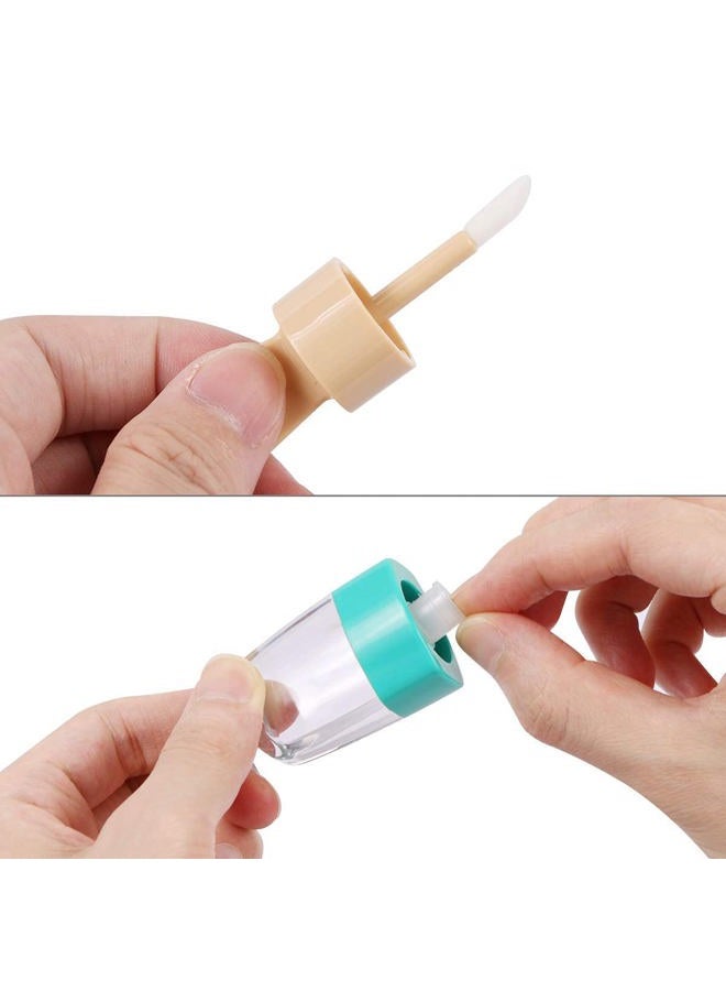 JOLLYSTYLE 15PCS Lip Gloss Tubes - Pink Green Blue Ice Cream Shape Lip Gloss Containers Empty - Refillable Clear Lipgloss/Lip Balm Containers for Girls Women DIY Cosmetics - Image 3