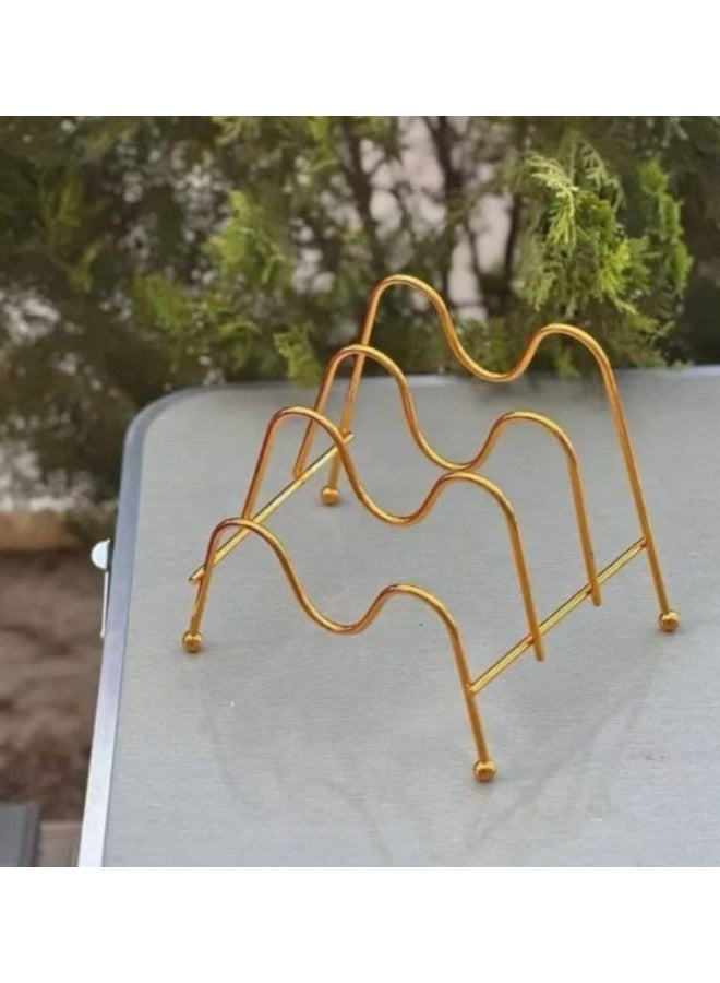 ناما حامل اطباق وصوانى موجة معدن الكتروستاتك غير قابل للصدأ 4 خانة - Image 1