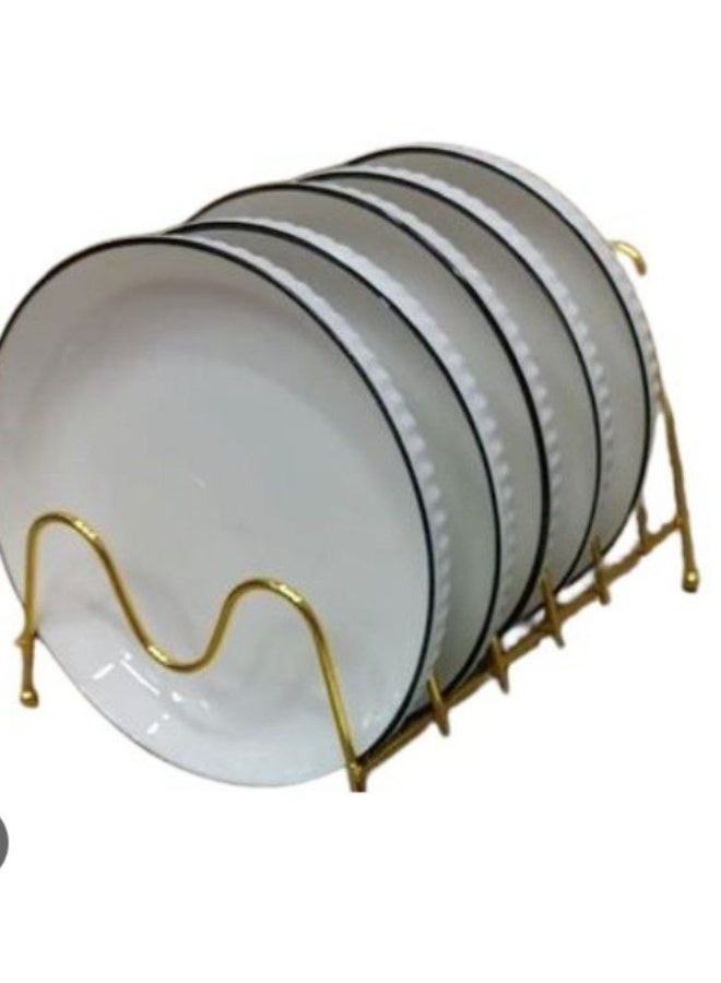 ناما حامل اطباق وصوانى موجة معدن الكتروستاتك غير قابل للصدأ 4 خانة - Image 2