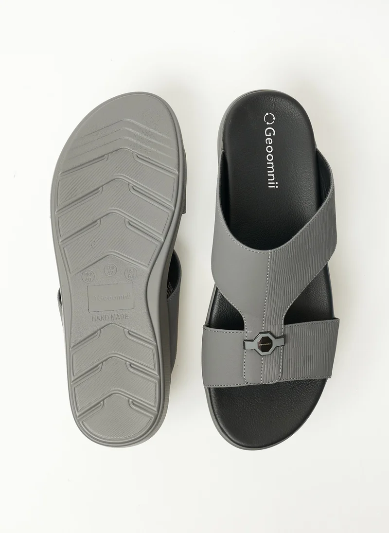 Geoomnii Dk Grey Geoomnii Mens Arabic Sandals Dark Grey for Men | Best Price UAE