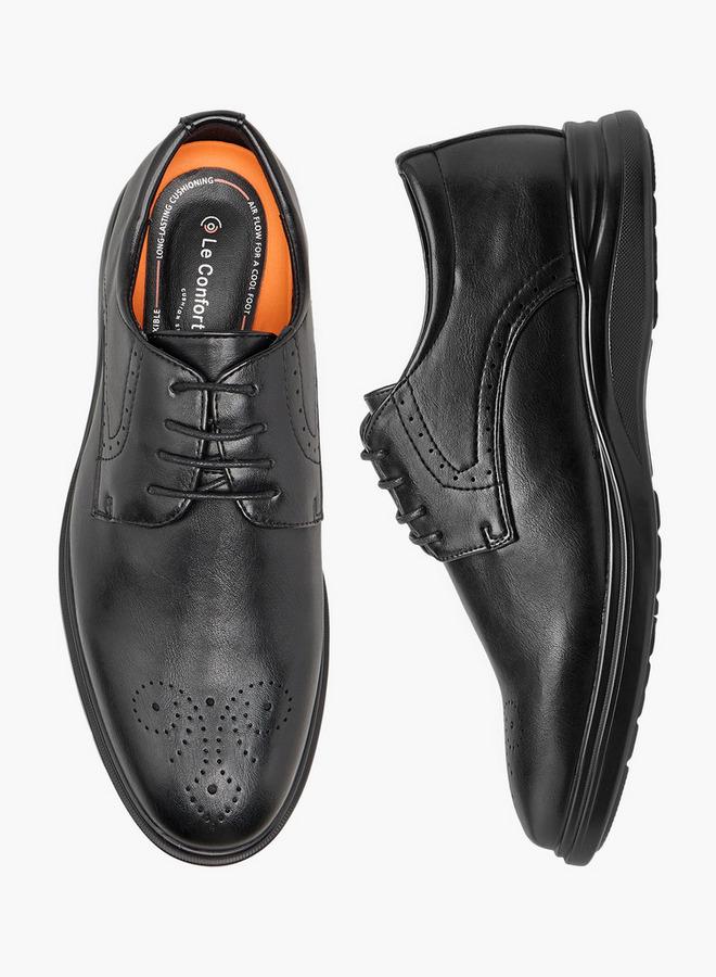 Le Confort Men Perforated Lace-Up Derby Shoes - Image 3