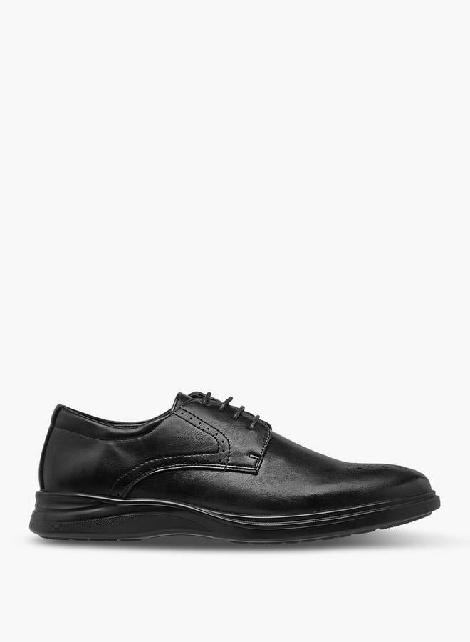 Le Confort Men Perforated Lace-Up Derby Shoes - Image 1