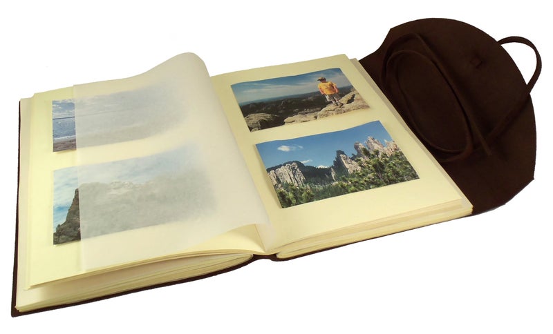 Rustic Ridge Leather Large Genuine Leather Legacy Photo Album with Gift Box - 9"x 12" - Scrapbook Style Pages - Holds 200 4x6" or 5x7" Photos - Image 5