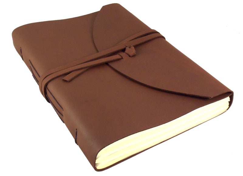 Rustic Ridge Leather Large Genuine Leather Legacy Photo Album with Gift Box - 9"x 12" - Scrapbook Style Pages - Holds 200 4x6" or 5x7" Photos - Image 1