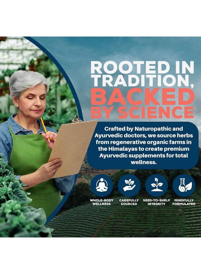 Ayush Herbs AdrenOm - Ayurvedic Adrenal and Stress-Support Supplement for Women & Men, Ashwagandha & Eleuthero to Support Adrenal Balance, Cognitive Function & Calm - 90 Vegetarian Capsules (1 Count) - Image 5