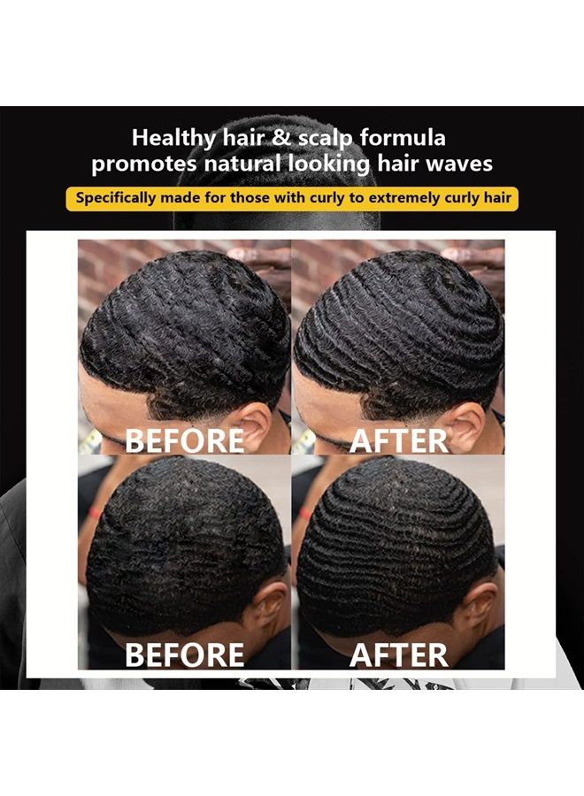 Goiple Natural Wave Pomade for Men Strong Hold, Easy Wash 360 Wave Training Hair Cream, Waves Grease for Men Promotes Layered Waves, Moisture, Control and Silky Shine (Wave Pomade+Wave Brushes*2+ Silky Durag - Image 3
