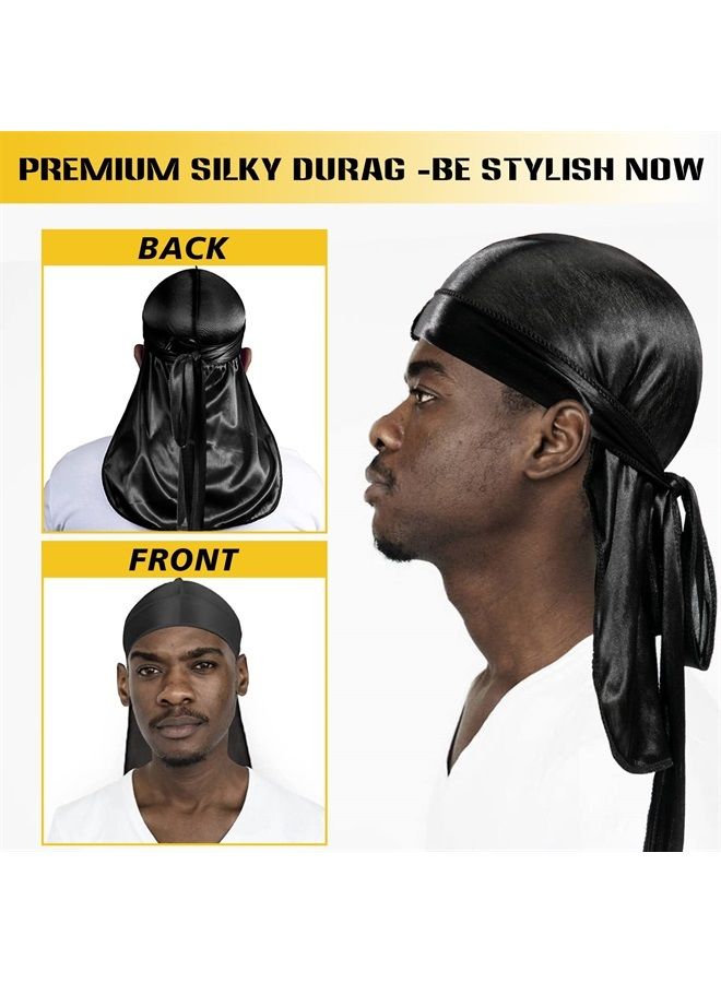 Goiple Natural Wave Pomade for Men Strong Hold, Easy Wash 360 Wave Training Hair Cream, Waves Grease for Men Promotes Layered Waves, Moisture, Control and Silky Shine (Wave Pomade+Wave Brushes*2+ Silky Durag - Image 5