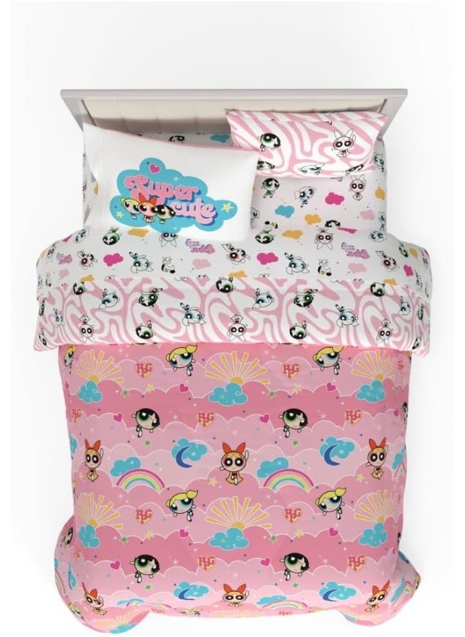 Franco Franco Collectibles Powerpuff Girls Bedding 7 Piece Super Soft Comforter and Sheet Set with Sham, Queen  - Image 1