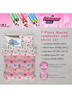 Franco Franco Collectibles Powerpuff Girls Bedding 7 Piece Super Soft Comforter and Sheet Set with Sham, Queen  - Image 4