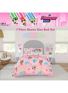 Franco Franco Collectibles Powerpuff Girls Bedding 7 Piece Super Soft Comforter and Sheet Set with Sham, Queen  - Image 3