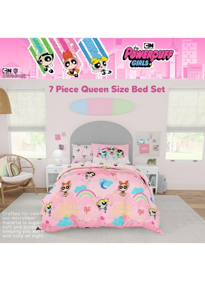 Franco Franco Collectibles Powerpuff Girls Bedding 7 Piece Super Soft Comforter and Sheet Set with Sham, Queen  - Image 3