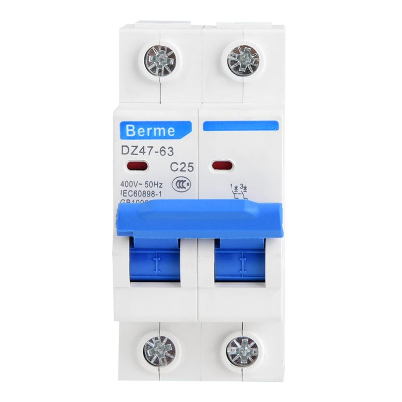 DZ47 63 2 Pole Miniature Circuit Breaker With Leakage Protection 25A 400VAC - Image 5
