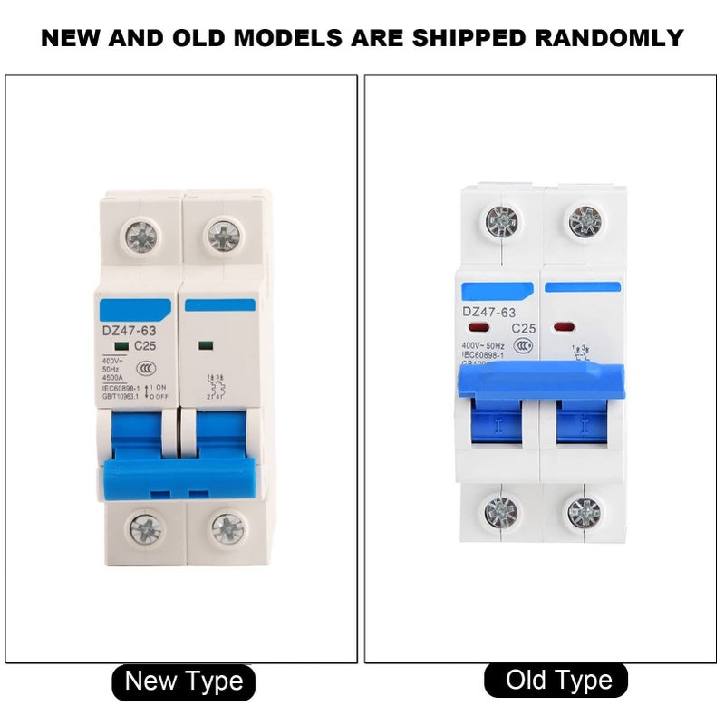 DZ47 63 2 Pole Miniature Circuit Breaker With Leakage Protection 25A 400VAC - Image 3