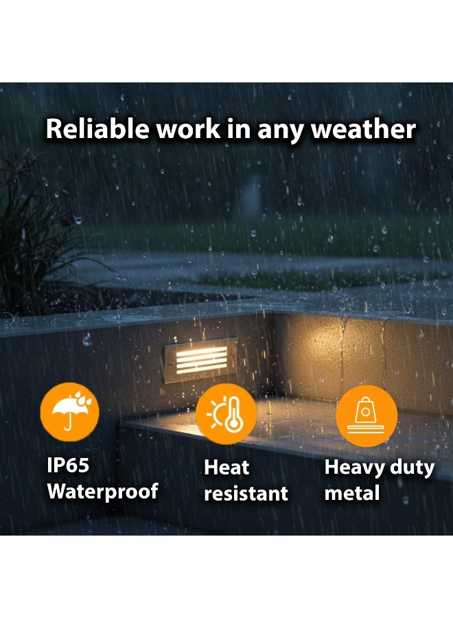 ALFRIDAY Recessed Step / Wall Light — 2W LED, 3000K Warm White, IP65 Outdoor Rated - Image 2