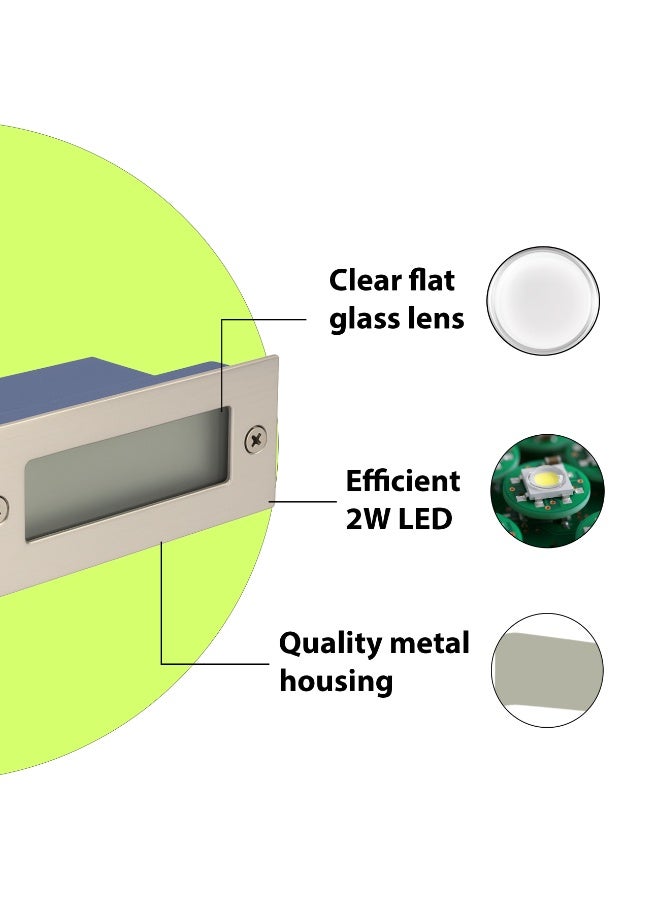 ALFRIDAY Recessed Step / Wall Light — 2W LED, 3000K Warm White, IP65 Outdoor Rated - Image 3