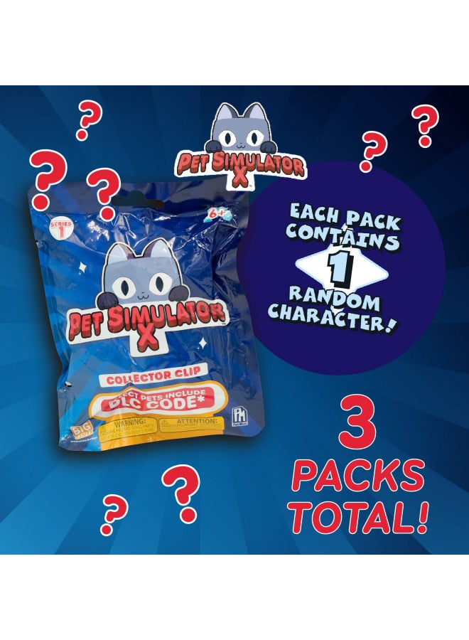 UCC Distributing PET Simulator X - Mystery Pet Minifigure Toys with Collector Clip - Blind Bags 3 Pack and Chance of DLC Code - Surprise Collectable - Image 2