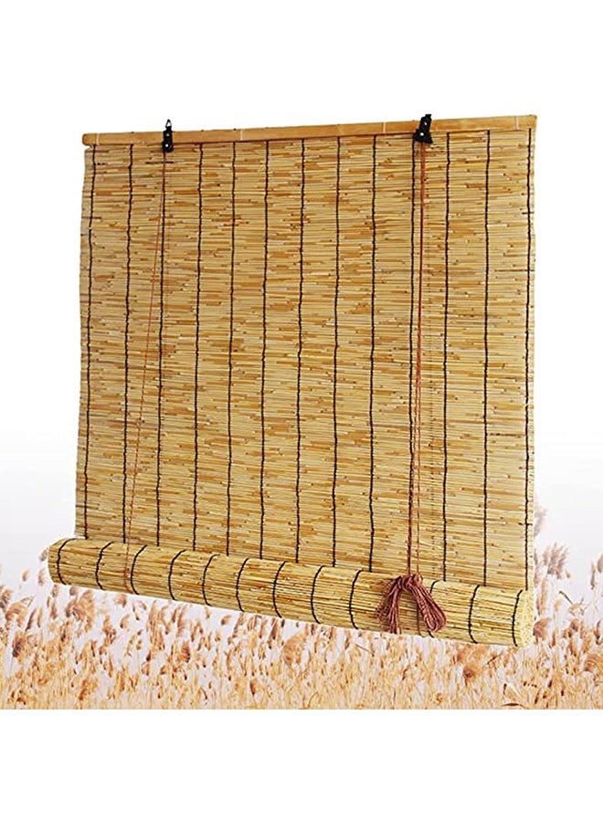 طعم المنزل ستارة من الخيزران الطبيعي مع ملحقات دوارة - ستارة نافذة 100/120 × 200 سم لحديقة المنزل - ستائر نوافذ من القصب - ستائر أنيقة للتعليق على النوافذ  - Image 1