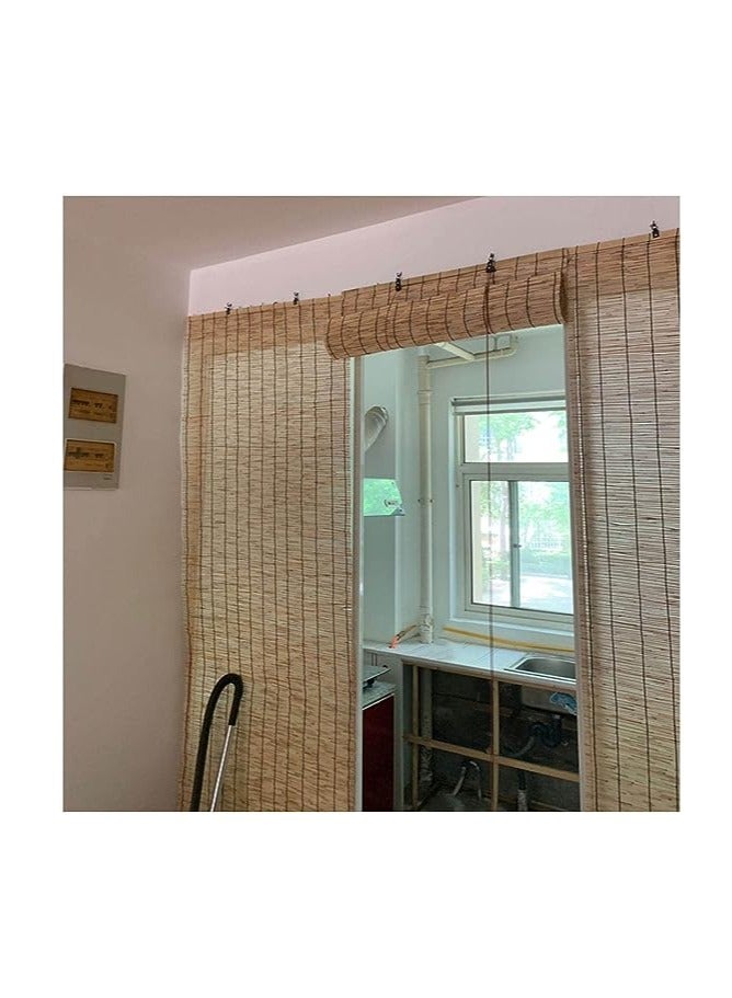 طعم المنزل ستارة من الخيزران الطبيعي مع ملحقات دوارة - ستارة نافذة 100/120 × 200 سم لحديقة المنزل - ستائر نوافذ من القصب - ستائر أنيقة للتعليق على النوافذ  - Image 4