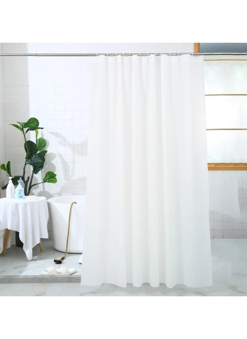 كويزين أرت 180Cm X 180Cm Waterproof Shower Curtain - Mildew Proof Bathroom Curtains With 15 Hooks - White
