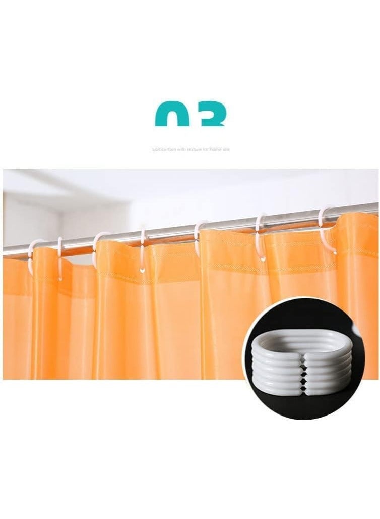 Cuisine Art 180Cm X 180Cm Waterproof Shower Curtain - Mildew Proof Bathroom Curtains With 15 Hooks - White  - Image 5