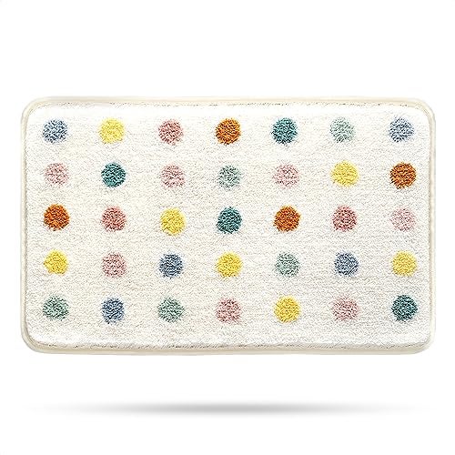 Molesun Floral Bath Mat Bathroom Rug NonSlip Soft Shower Rug Microfiber Cute Bath Rug for Kids Water Absorbent Thick Shaggy Floor Mats for Bedroom Kitchen Home Decor 16 x 24 - Image 1
