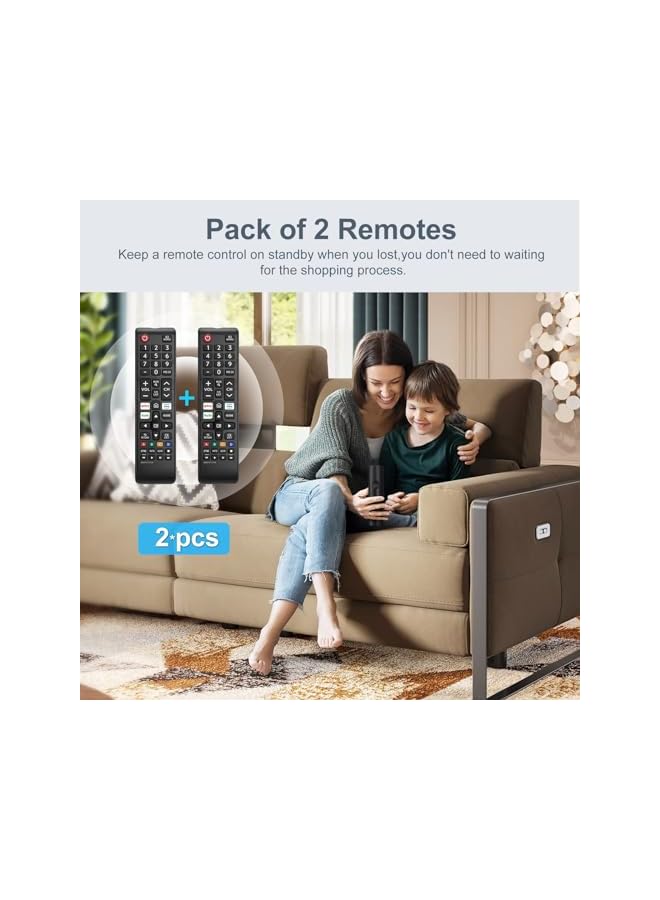 The Bros 2 Pack Replacement for Samsung TV Remote Control - Compatible With All Smart TV, LED, LCD, HDTV, 3D Series (Black) - Image 3