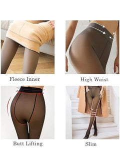 RATSAW Women's Winter Thermal Tights Fleece Lined Thermal Tights Warm and Transparent Winter Tights High Waist Pantyhose Winter Thermal Leggings Women's Lined Thickened  - Image 5